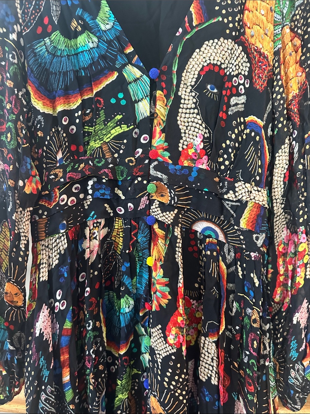 Farm Rio Borogodo printed dress size M - Picture 4 of 6